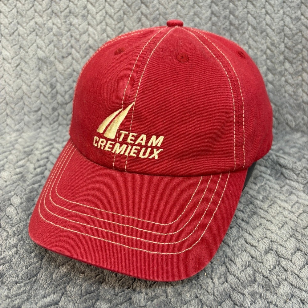 Cremieux Mens Red Team Cremieux Embroidered Cotton Adjustable Baseball Hat Cap